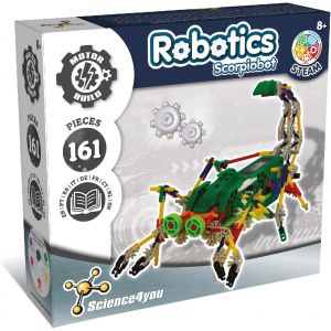 MDY-Robotique Scorpiobot - Kit Construire de 161 pièces 8 Ans-Monter Un Robot Interactif pour Enfants, Construction Activites Manuelles, Jeu STEM pour Garçons & Filles 7 8 9 10+ Ans - Neuf