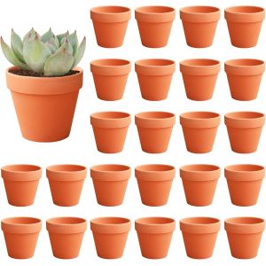 lbgwp60-Lot De 24 Mini Pots De Fleurs, En Terre Cuite, 3,5 Cm, Avec Trou De Drainage, Réutilisables, En Terre Cuite, Pour Chambre Et Bureau - Neuf