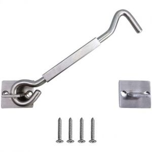 Crochet et loquet de porte en acier inoxydable d'argent de 1 pouce, crochet de la fenêtre de cabine pour porte de garage - Neuf