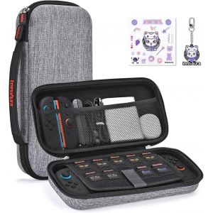 Housse Switch 2 pour NS Switch 2 Console (2025),&Eacute;tui Rigide pour Switch 2 avec 12 Cartouches de Jeux,Sac de Hard Switch 2 pour Le Voyage et Le Stockage (Gris) - Neuf