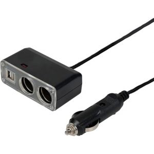 TIANYI-- Chargeur allume cigare - Multiprise allume cigare - Avec double port USB et 2 ports 12V + 2 ports USB 5V 1000mA - Longueur: 1.25m - Permet de recharger plusieurs appareils - Neuf