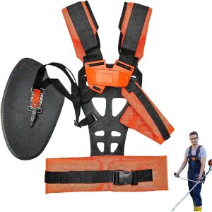 MEVRONISSHOP-Ceinture D'&eacute;paule Double pour Coupe-herbe, Ceinture D'&eacute;paule R&eacute;glable pour Tondeuse &agrave; Gazon, Confort Universel pour D&eacute;broussailleuse Accessoires de Jardinage - Neuf