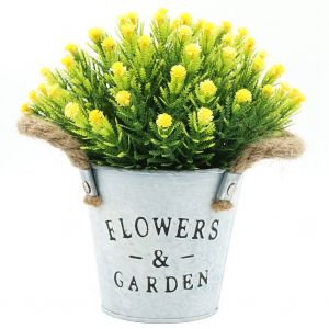 HJLIAN Fleur artificielle en pot, decoration pour la maison ou le bureau (jaune) - Neuf