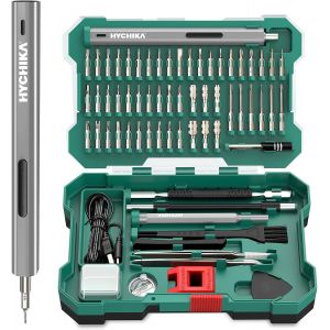Tournevis Electrique Precision Sans Fil,67 en 1 Kit d'outils de Réparation,kit Tournevis de Precision Reparation Chargement USB & Éclairage LED,pour Téléphone Portable,Ordinateur Portable - Neuf