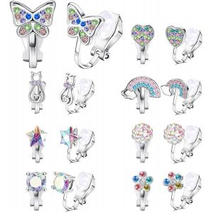 Kal-Boucles Oreilles Clip Boucles D'oreilles Clips Femme Creole Clip Oreille Clips Oreilles Non Perc&eacute;es Pour Fille Enfants Animaux Hypoallerg&eacute;nique Boucles D'oreilles Pour Femmes - Neuf