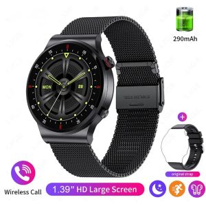 Lige-Montre Intelligente De Sport De Plein Air Pour Homme, Écran Amoled De 1.85 Pouces, Détection De Santé, Étanche, Appel Bluetooth, Android Os.Mesh Belt Black. - Neuf