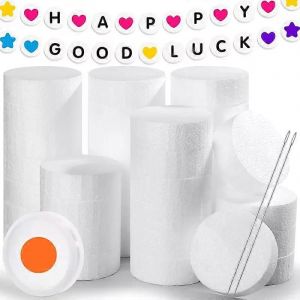 36pcs Artisanat Cercles De Mousse Avec Ligne De P&ecirc;che Et Aiguille 3 Pouces Disques Ronds En Mousse Cercles De Polystyr&egrave;ne Pour L'amiti&eacute; Diy - Neuf