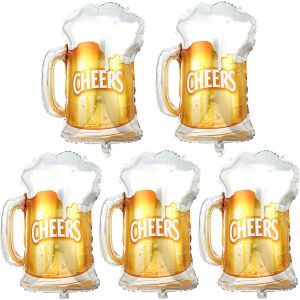 D&eacute;coration De Ballon Bouteilles De Vin, 5 Pi&egrave;ces G&eacute;ant Ballon Bouteille De Champagne Ballon D'H&eacute;lium En Verre De Vin D&eacute;coration De Bi&egrave;re Pour Mariage D&eacute;coration De F&ecirc;te Anniversaire - Neuf