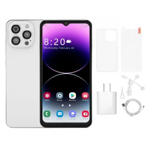 Smartphone 4G leger de 6,52 pouces, Wi-Fi 5G, double SIM, pour le travail, les etudes et le divertissement, 100-240 V, prise americaine blanche - Neuf