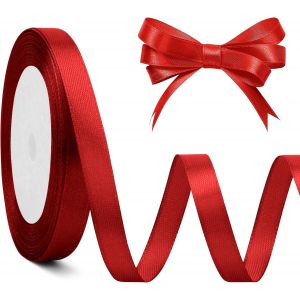 Ruban Rouge 10mm 25yards Ruban Satin Rouge Ruban Rouge Satin Ruban Couture Rouge Ruban Décoratif Ruban Cadeau Emballage Ruban Rouge Cadeau Fete Des Meres Ruban Rouge Mariage Et Anniversaire - Neuf
