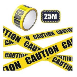 100m Avertissement Ruban Jaune Avertissement Rouleau Ruban De Sécurité Halloween Fête D'anniversaire - Neuf