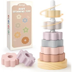 JGD-Jouet Bebe 1 an - Tour Montessori a Empiler Bebe, Jeux Eveil Bebe 6 9 12-18 Mois, Jouet en Bois Bebe 1 2 an, Jouet Educatif Cadeau Noel Fille Garcon - Neuf