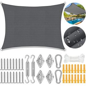 Ulteronixshop-Voile Ombrage Rectangulaire Imperm&eacute;able 3 * 2,Protection 95% Uv Aux D&eacute;chirures Toile Ombrage Exterieur,Voiles D'ombrage Pour Patio,Toile D'ombrage Convient Pour Le Jardin, Le Patio, L'e - Neuf