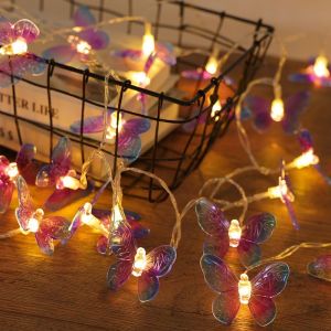 Kalanka-Guirlande Lumineuse Papillon,3m 20 Led Blanc Chaud Papillon Guirlande Lumineuse D&eacute;corative Pour Maison, Chambre &Agrave; Coucher, Int&eacute;rieur, Ext&eacute;rieur, Jardin, Vacances, D&eacute;coration - Neuf
