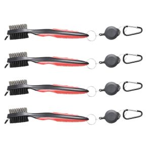 Brosse De Nettoyage De Club De Golf,Outil De Nettoyage Double Face Pour Balle,Rouge - Neuf