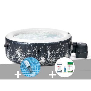 Kit spa gonflable Intex PureSpa Galaxie rond Bulles avec LED 4 places + Aspirateur + Kit de traitement brome - Neuf