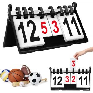 Acdsgd-Tableau D'affichage De Comp&eacute;tition Sportive &Agrave; 4 Chiffres - Tableau De Score Portable Pliable - Compteur De Points Pour Football, Basketball, Badminton, Tennis De Table - Neuf