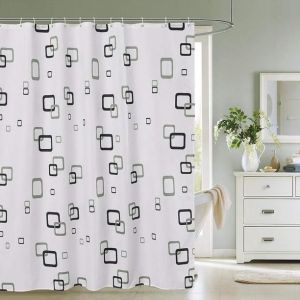 Rideau de douche en polyester 180 x 180 cm, anti-moisissure, imperm&eacute;able, long, pour baignoire et salle de bain. - Neuf