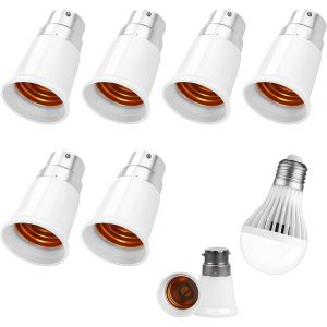 Ulteronixshop-6 Pcs Adaptateur B22 E E27,B22 Vers E27 Convertisseur De Douille,Socket Adapter B22 To E27,Pour Ampoules Led, Incandescentes, Halog&egrave;nes Et Cfl, 0-250v, Solution Pratique Pour &Eacute;clairage - Neuf