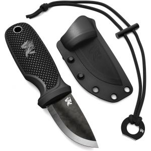 W-Mini 2 Couteau De Cou En D2-Petit Couteau De Survie Edc Avec Étui Ingénieux Et Firesteel-Lame Fixe Résistante-Parfait Pour Bushcraft Et Activités Outdoor.[Z68] - Neuf