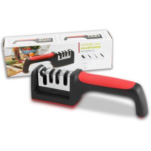 Aiguiseur Couteaux Et Ciseaux-Aiguiseur Couteaux Professionnel À 3 Phases Avec Design Ergonomique Et Base Antidérapante-Affuteur Couteau-Affûtage Dans Une Seule Direction-Knife Sharpener - Neuf
