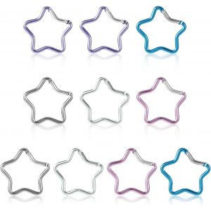 Checarzhn--No1-Lot De 10 Mousquetons En Forme D'étoile, Mousquetons En Forme D'étoile, Porte-Clés Étoile, Mousquetons Créatifs Pour La Décoration, Convient Pour Un Cadeau D'anniversaire - Neuf