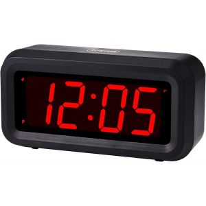 Horloge num&eacute;rique aliment&eacute; par Batterie, r&eacute;veil de Chambre avec Affichage LED - Longue dur&eacute;e de Vie de la Batterie, luminosit&eacute; r&eacute;glable, 12/24 Heures, Sieste - Neuf