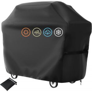 Housse de Barbecue, BBQ Couverture Imperm&eacute;able au Barbecue, Bache de Protection Barbecue Housse avec Poche et Cordon Ajustable, Anti-poussi&egrave;re Anti-UV et Durable (145x61x117cm) - Neuf