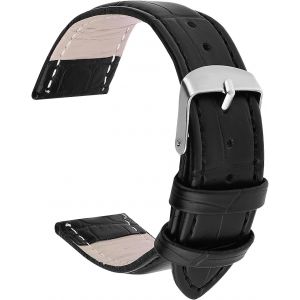 Kal-Bracelet De Montre De Rechange 18 Mm 20 Mm 22 Mm, Bracelet De Montre En Cuir Pu, Bracelet De Montre Réglable Avec Bracelets De Dégagement Rapide - Neuf