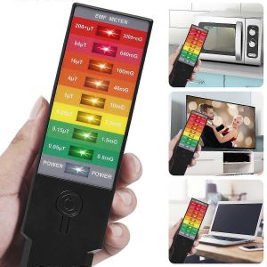 Détecteur de rayonnement électromagnétique Lecteur EMF portable Testeur de compteur EMF Portable 9 LED Gauss Meter Moniteur de champ magnétique - Neuf
