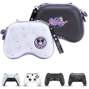 Kuromi &Eacute;tui de protection pour manette de PS4, PS5, NS Pro, Xbox avec poche int&eacute;rieure pour c&acirc;bles de donn&eacute;es et accessoires, Violet, &Eacute;tui de protection universel pour manette - Neuf