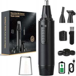 Tondeuse Nez, Electrique Rechargeable Tondeuse Nez, Sans Douleur - Multifonction Pour Nez, Oreilles, Sourcils, Barbe, Corps- Pour Ipx7, Lames &Agrave; Double Tranchant Nettoyage Facile - Neuf