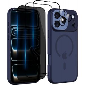 LORANKA-Magn&eacute;tique Coque pour iPhone 17 Pro Max avec Magsafe et 3 Verre Tremp&eacute; [HD+HD+Confidentialit&eacute;][Cam&eacute;ra de Protection compl&egrave;te] Coque Antichoc translucide Mat arri&egrave;re Anti-Rayures - Neuf