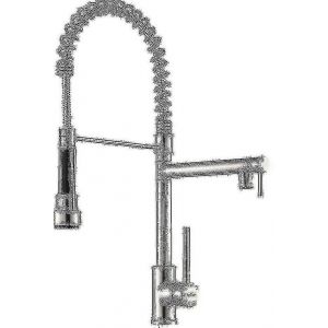 Fong Grifema Lyon-g4005 Robinet mitigeur de cuisine avec pulv&eacute;risation coulissante 2 jets Robinet mitigeur de cuisine professionnel avec deux becs en acier inoxydable - Neuf