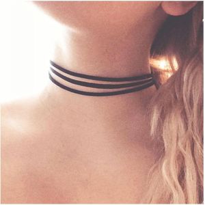Kal-Bohemia Collier Ras Du Cou Daim Noir Collier Ras Du Cou Velours Noir Collier Court Daim Noir Collier Gothique Bijoux Pour Femmes Et Filles (Noir) - Neuf