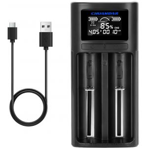 Intelligent Chargeur Piles Rechargeable, LCD Intelligent Chargeur de Batterie pour AA AAA Li-ION/Ni-MH Ni-CD 16340 (RCR123) 20700 22650 - Neuf