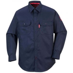 Chemise De Travail Ignifug&eacute;e Portwest Bizflame Marine 4xl - Neuf