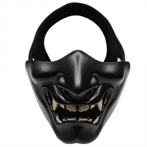 Demi-Face Masque Cosplay Kabuki Samouraï Diable Halloween Party Festival Bal Cos Diable Horreur Visage - Neuf