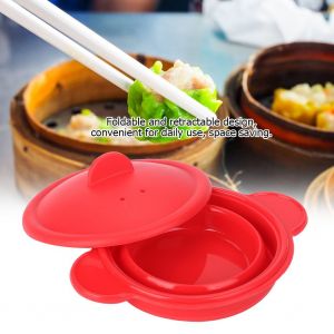 Hjlian Cuiseur Vapeur Pliable En Silicone, Ustensile De Cuisine Retractable, Cuiseur Vapeur Avec Couvercle - Neuf