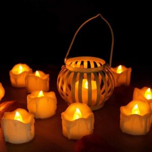 FABUR-Lot de 12 Bougies LED sans Flamme avec Fonction minuteur pour Bougies Chauffe-Plat Éclairage électrique Décoration de Noël Pâques Blanc - Neuf