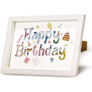 Cadre Photo Bois d'anniversaire Happy Birthday, Joyeux Anniversaire Cadre Photo, Personnalisé Cadeau d'argent, Cadeau Anniversaire Happy Birthday Homme Femme - Neuf