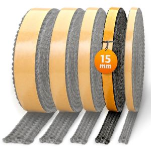 Ruban d'&eacute;tanch&eacute;it&eacute; autocollant r&eacute;sistant &agrave; la chaleur,Tissu de verre r&eacute;sistant &agrave; la chaleur jusqu'&agrave; 550 &deg;C,Longueur : 3 m,Pour chemin&eacute;e,four,volets de nettoyage,Fabriqu&eacute; en Allemagne (15x3 mm) - Neuf