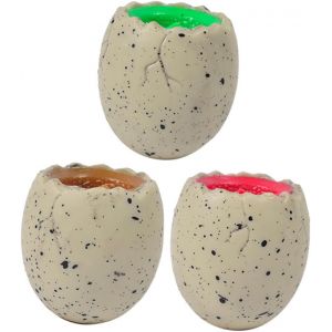 KAL-Lot De 3 ?ufs De Dinosaure &Agrave; Presser Pour Soulager Le Stress Et Les Sensations - &Agrave; Presser Amusant Pour La Maison, Le Bureau Et Les F&ecirc;tes - Couleurs Al&eacute;atoires - Neuf