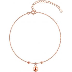Chaîne De Cheville Pour Femme En Argent 925 Pour Femme Et Fille - Flexible Et Réglable - Pour L'été - Pieds Nus - Chaîne À Billes - Élégant Classique Et Stable - Étanche, 26 Centimeters, - Neuf