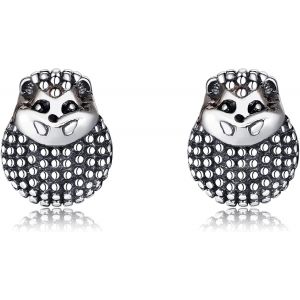 Kal-Boucles D'oreilles Hérisson Argent Sterling 925 Boucles D'oreilles À Tige Avec Hérisson Bijoux Animaux Cadeaux Pour Femmes Et Filles Amoureux Du Hérisson - Neuf