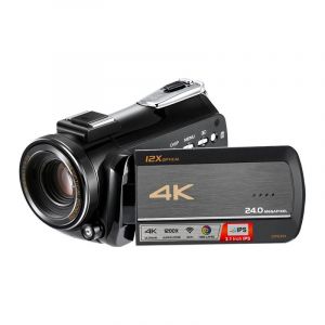 Caméscope Numérique 4K HD Vision Nocturne WiFi 12X Zoom Optique 100X Zoom Numérique Noir Standard YONIS - Neuf