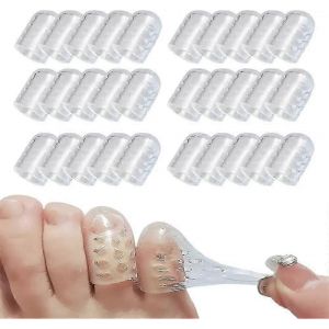 Silicone Anti-Friction Protecteur D'orteil, 30/60 Pc Silicone Respirant Couvre Petit Orteil Protecteurs De Bouchons De Protections Pour Les Cors, Ampoules Et Incarn&eacute;s Toena - Neuf