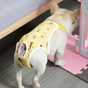 (M-Jaune) Culotte Hygiénique Pour Animaux De Compagnie, Bande Réglable, Short Menstruel, Couche Lavable Pour Chien, Culotte Physiologique Pour Animaux De Compagnie Pour L'intérieur, Haute Qualité - Neuf