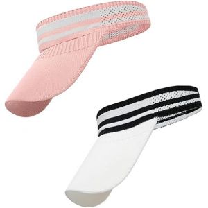 2pcs Tricoté Pare-Soleil De Sport Bandeau Chapeau Femmes Hommes Réglable Absorption De La Transpiration Avec Protection Uv Bord Pour Les Sports De Plein Air - Neuf