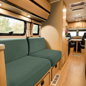 Uaa-Housse De Coussin De Siège De Caravane, Jacquard Housse Banquette Camping Car Avec 2 Courroies, Housse De Coussin De Canapé Extensible (Green,W 95-115 Cm, D 45-65 Cm) - Neuf